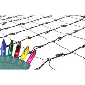 Northlight 4' x 6' Multi Mini‎ Net Style Tree Trunk Christmas Lights Green Wire